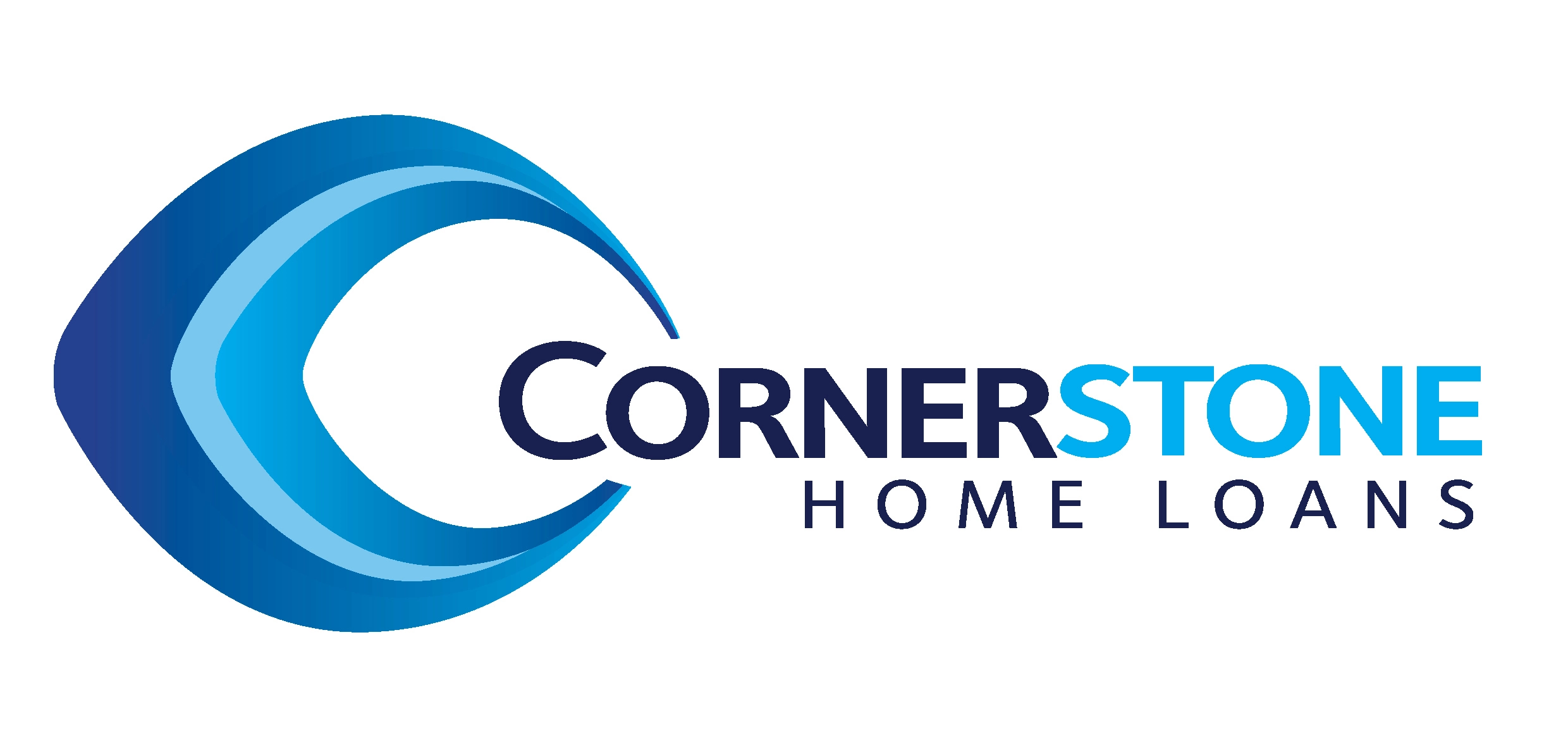The official logo for Cornerstone Home Loans, featuring a blue abstract 'C' icon next to the company name in dark and light blue.